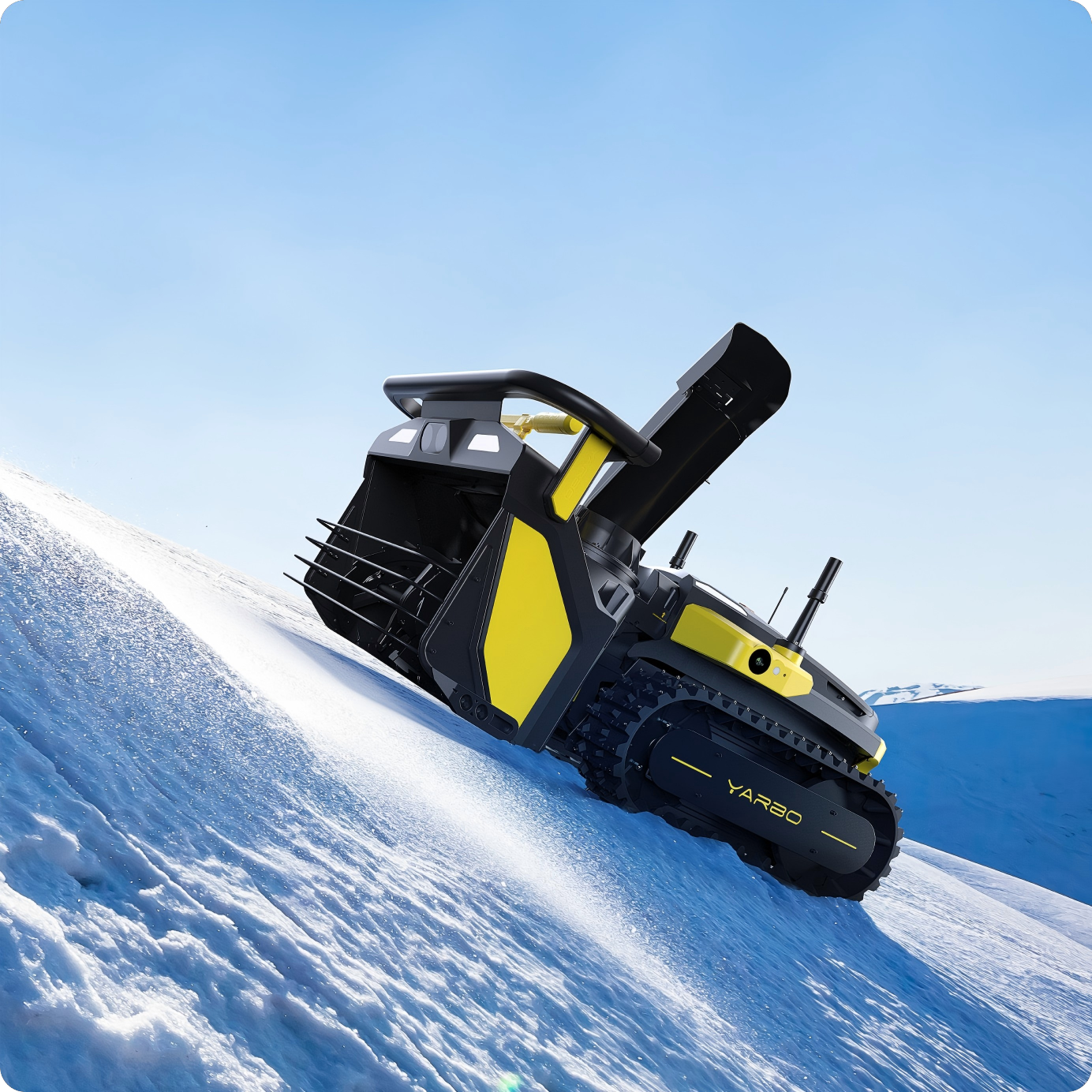 Track-Driven Grip for Deep
Snow & Slopes