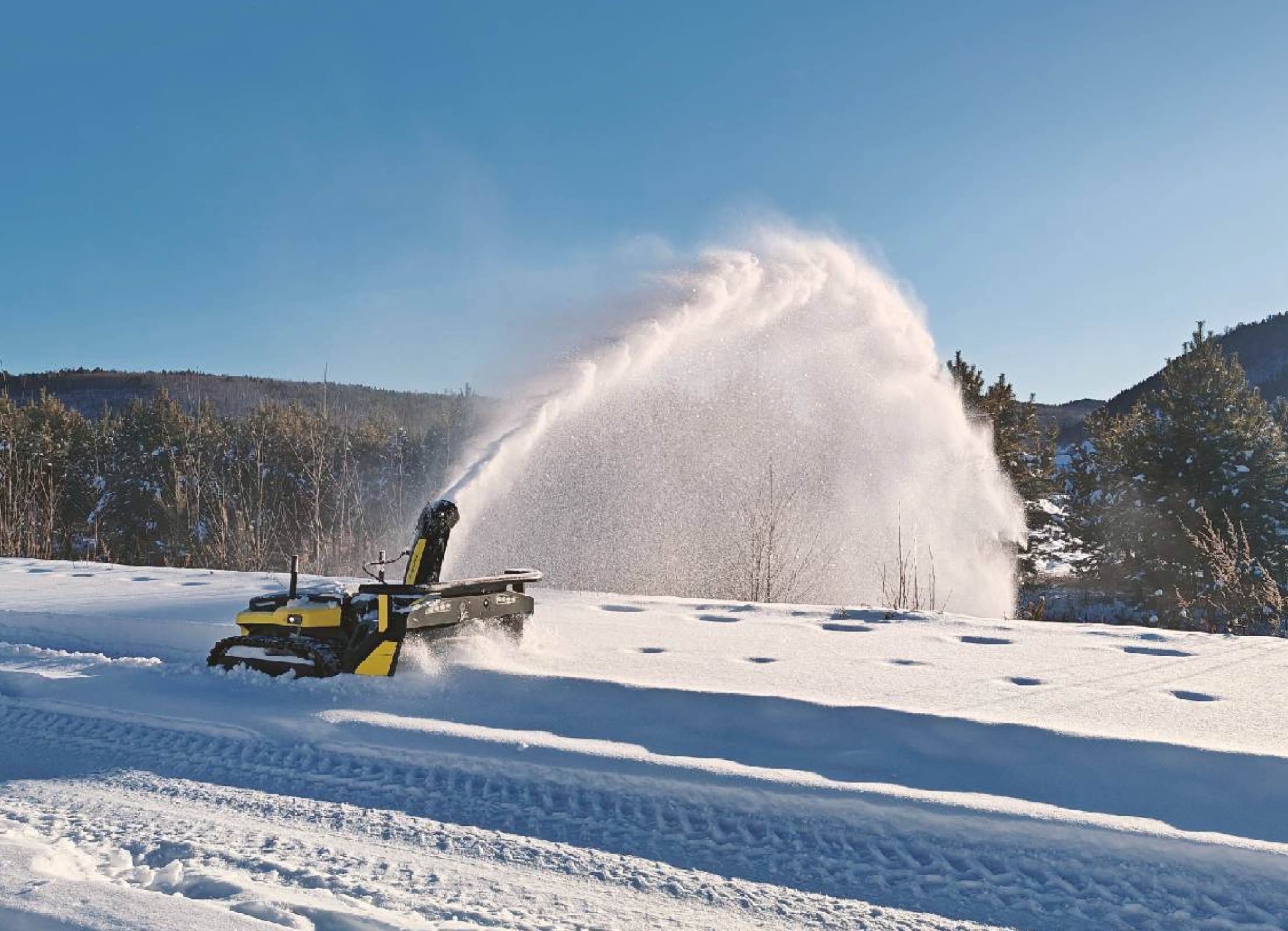 Yarbo snow blower blowing snow