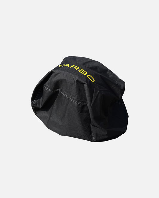 Black fabric Blower Module Cover by YARBO featuring a yellow text logo and white stitching.
