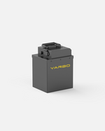 Dark grey rectangular battery by YARBO, with a top handle and yellow logo, shown from a front-side angle.