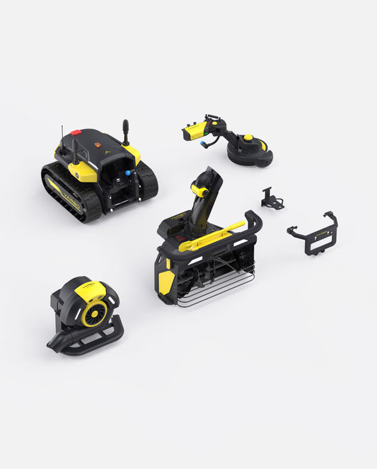 Yarbo Y40P Core avec modules chasse-neige, souffleur et coupe-bordures