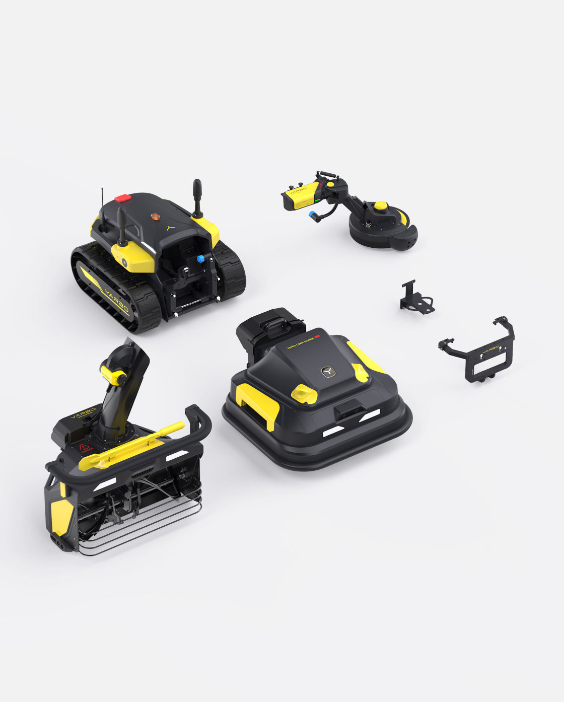 Yarbo Y40P Core avec modules chasse-neige, tondeuse Pro et coupe-bordures