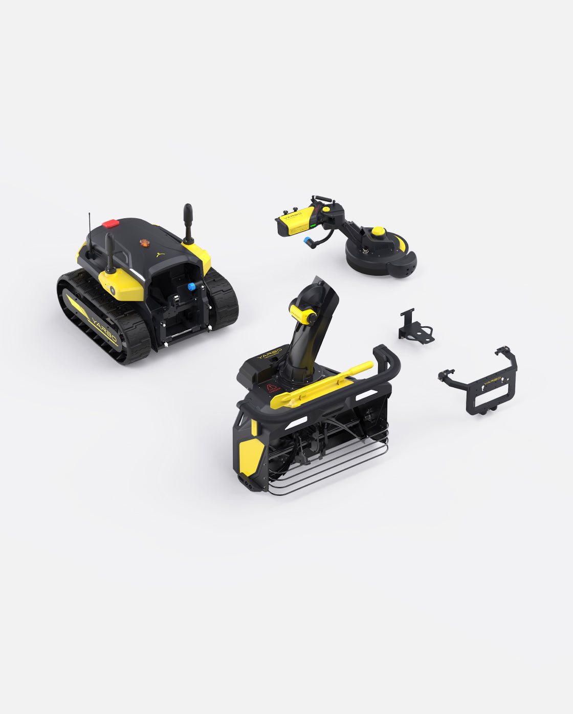 Yarbo Y40P Core avec modules chasse-neige et coupe-bordures